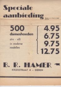 In 1946 bood Hamer in bijna pag. grote adv. dameshoeden aan FB 20 aug. 2016.jpg