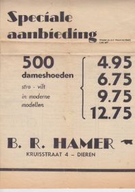 In 1946 bood Hamer in bijna pag (1). grote adv. dameshoeden aan FB 20 aug. 2016 en si.jpg
