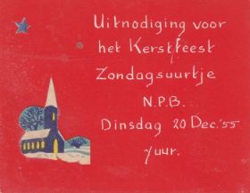 Uitn. kerstviering in NPB kerk voor 20 dec. 1955.jpg