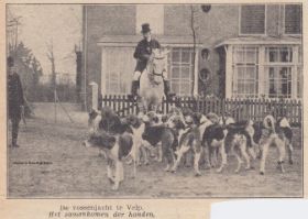 Begin Vossenjacht vanaf Nederhagen hoek Zutphensestraatweg Beekhuizenseweg 15 maart 1914 met RWB en WP FB 4 jan. 2015.jpg