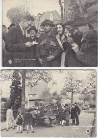 Twee bevrijdingsfoto's genomen 16 april 1945 ergens in Velp FB 16 april 2015 met RWB en WP.jpg