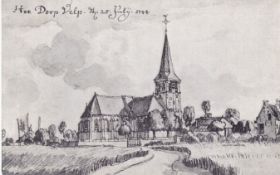 Pentekening dorp Velp 25 juli 1744 met naam WP.jpg